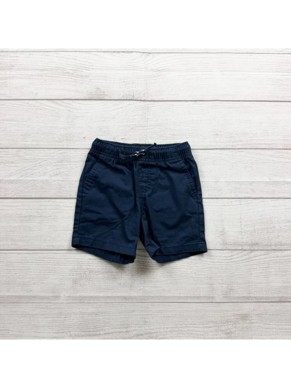Cat & Jack Boys Navy Cotton Pull On Shorts Elastic Waist Pockets 12-18 Months